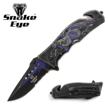 Snake Eye Tactical Spring Assist Knife 4.5" Closed